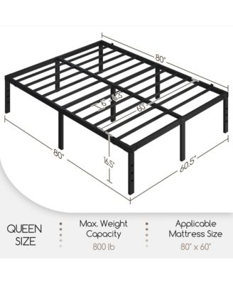 Metal Platform Bed Frame with Heavy Duty Steel Slat Support / Non-slip Mattress Foundation / No Box Spring Needed