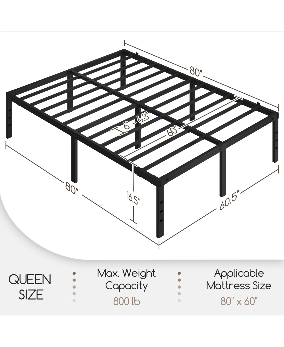 Yaheetech Metal Platform Bed Frame with Heavy Duty Steel Slat Support / Non-slip Mattress Foundation / No Box Spring Needed