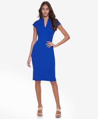 Petite Split V-Neck Sheath Dress