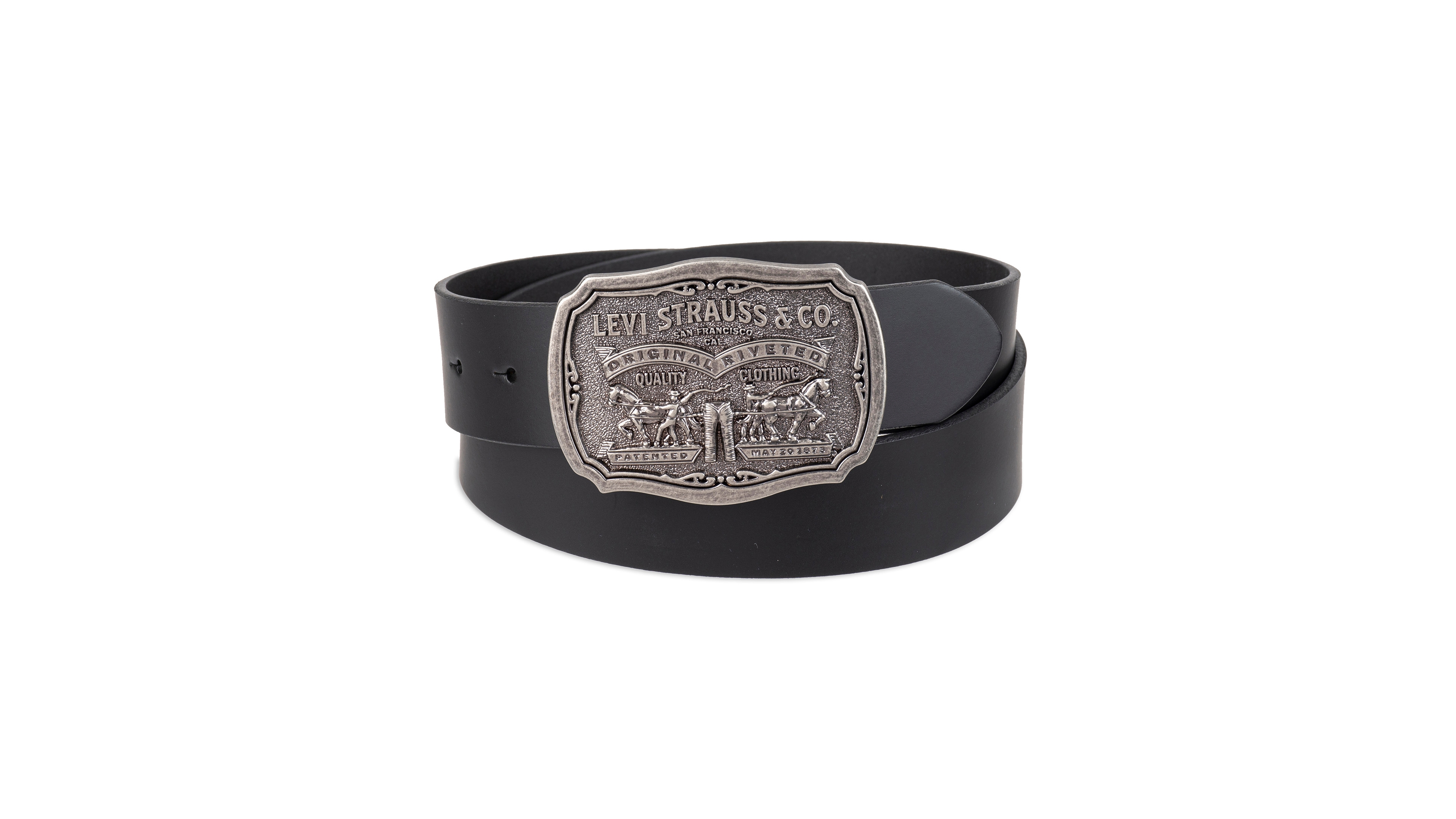 Levi's Leather Men's Belt with Plaque Buckle