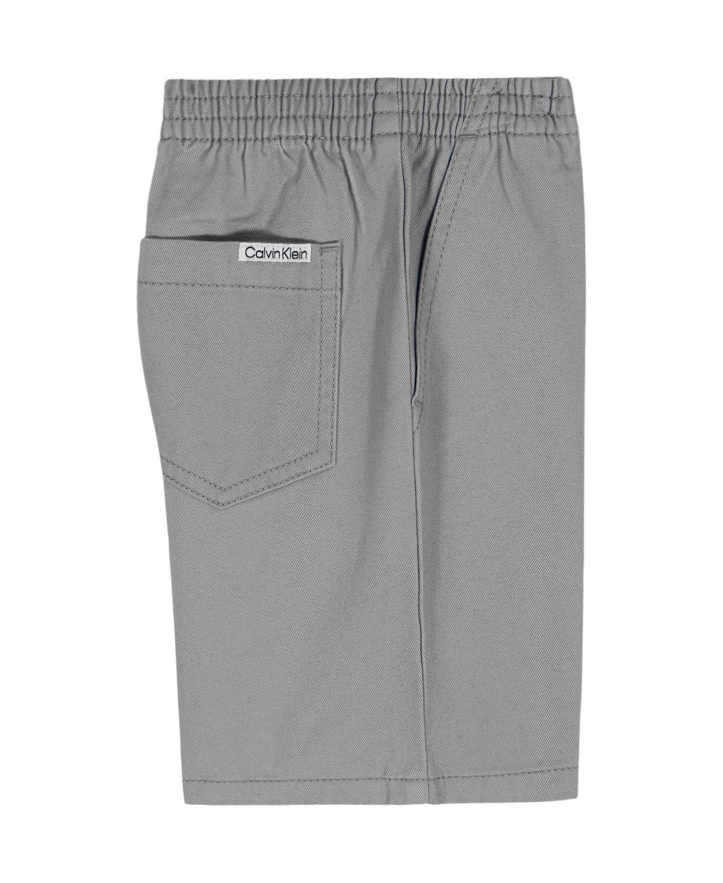 Детский комплект Calvin Klein: полосатая рубашка-поло и твиловые шорты, 2T-7, цвет: Клубничный кремовый — фото 6