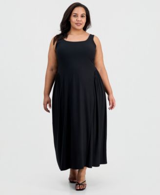 Trendy Plus Size Sleeveless Scoop-Neck Dress