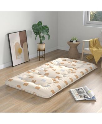 Foldable Futon Mattress with Washable Cover and Carry Bag for