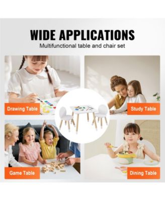 Kids Table and 2 Chairs Set for Art Craft Reading and Learning Activities