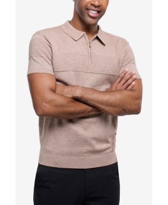 Men's SPRING + MERCER Ottoman Texture Short Sleeves Polo Sweater
