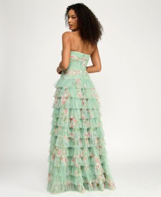 Women's Strapless Pleated Gown