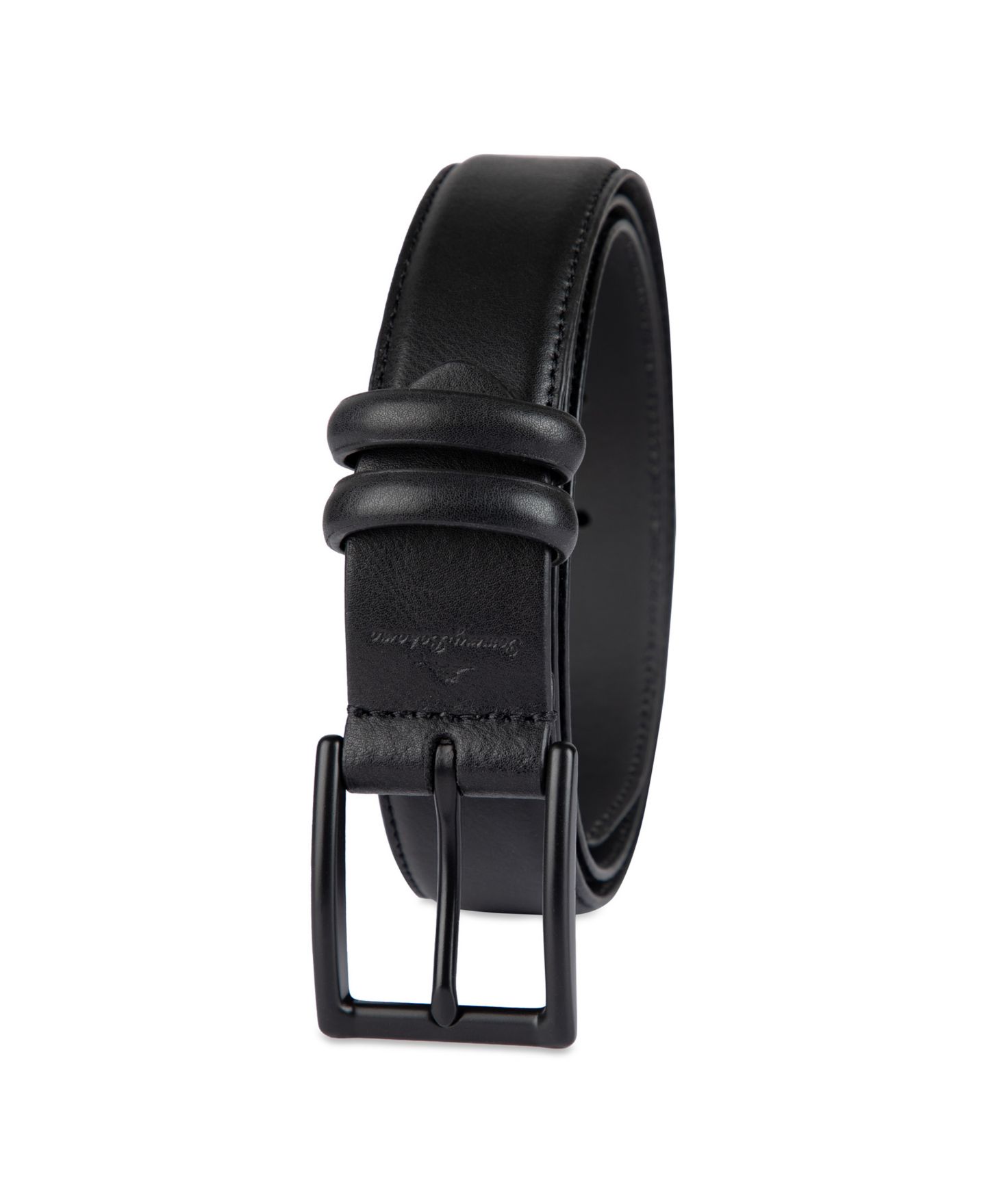 Мужской ремень Tommy Bahama Hidden Stretch Casual Leather Belt, цвет: Чёрный — фото 2