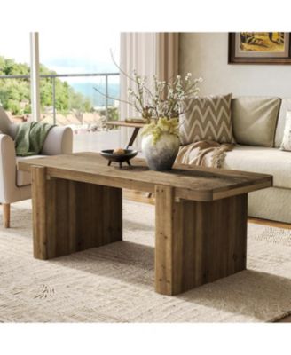 Farmhouse Coffee Table with Heavy-Duty Legs, Solid Wood