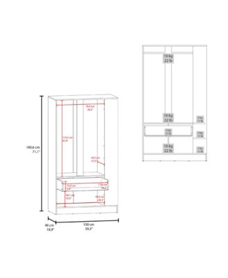 Sehili 3-Door Wardrobe with Drawer, Side Shelves & Hanging Rods, Contemporary Wenge Finish