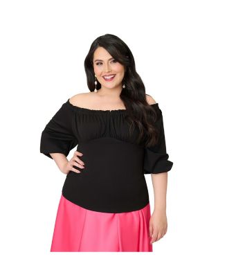 Women's Plus Size Peasant Sleeve Blouse