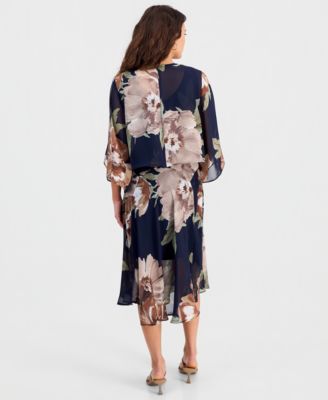 Petite Floral Chiffon Jacket Dress