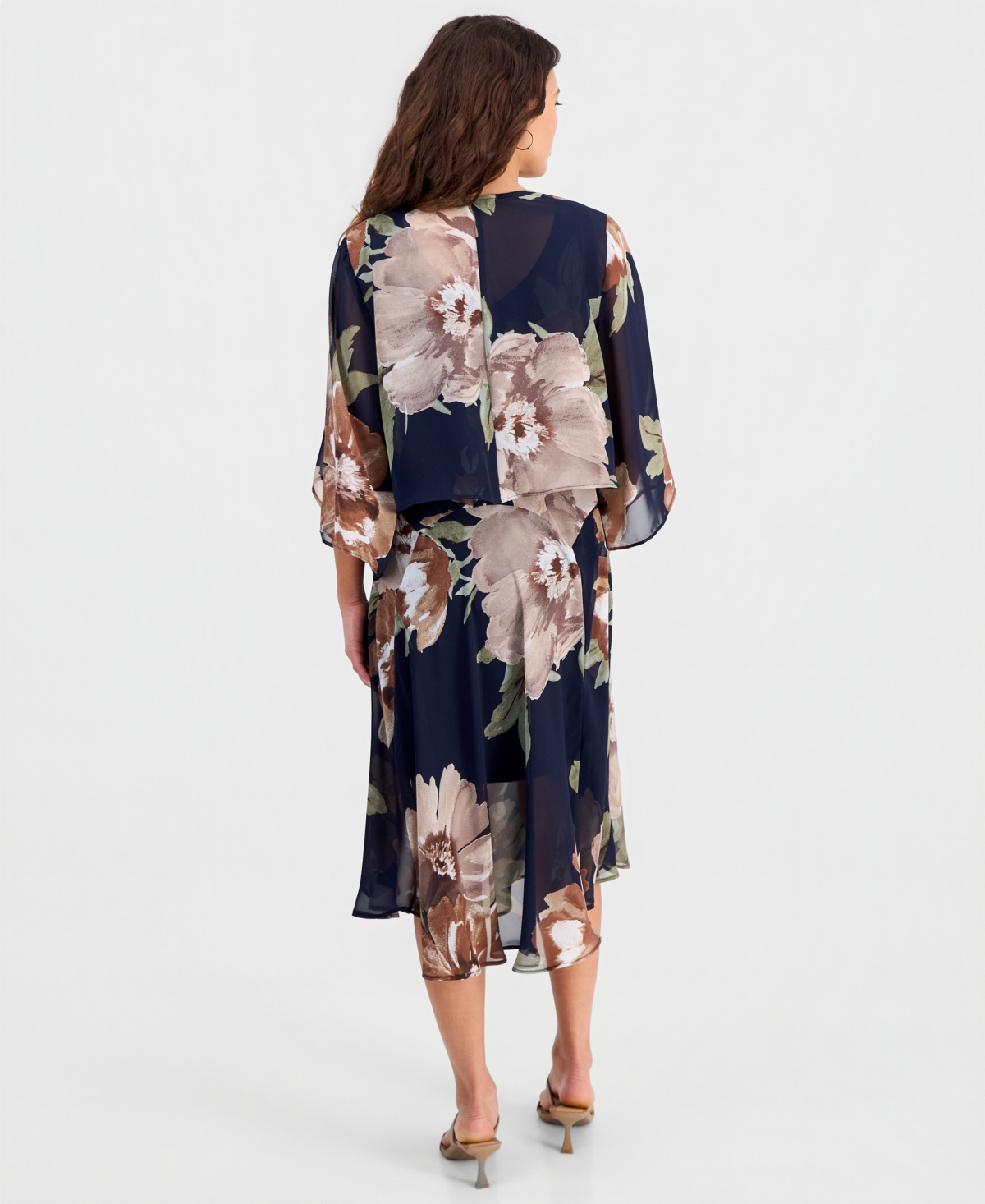 Robbie Bee Petite Floral Chiffon Jacket Dress
