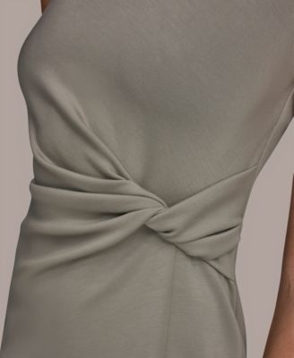 Petite Sleeveless Side Tuck Sheath Dress