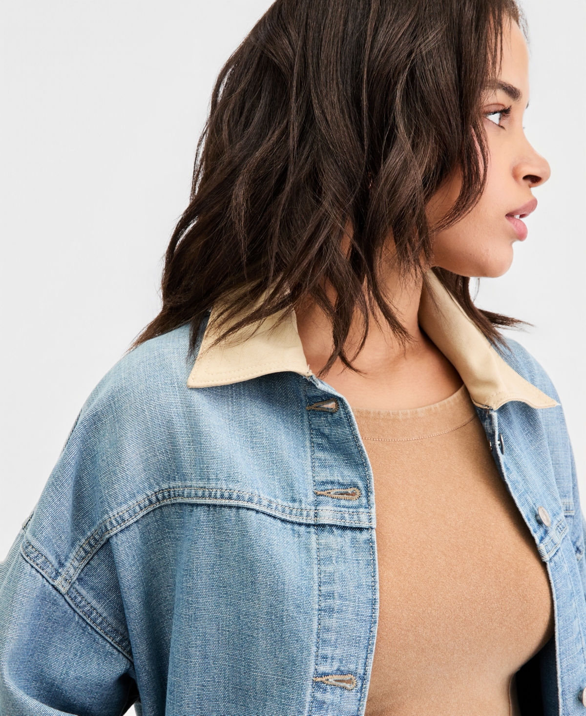 Free People Women's Lemon Oversized Denim Jacket