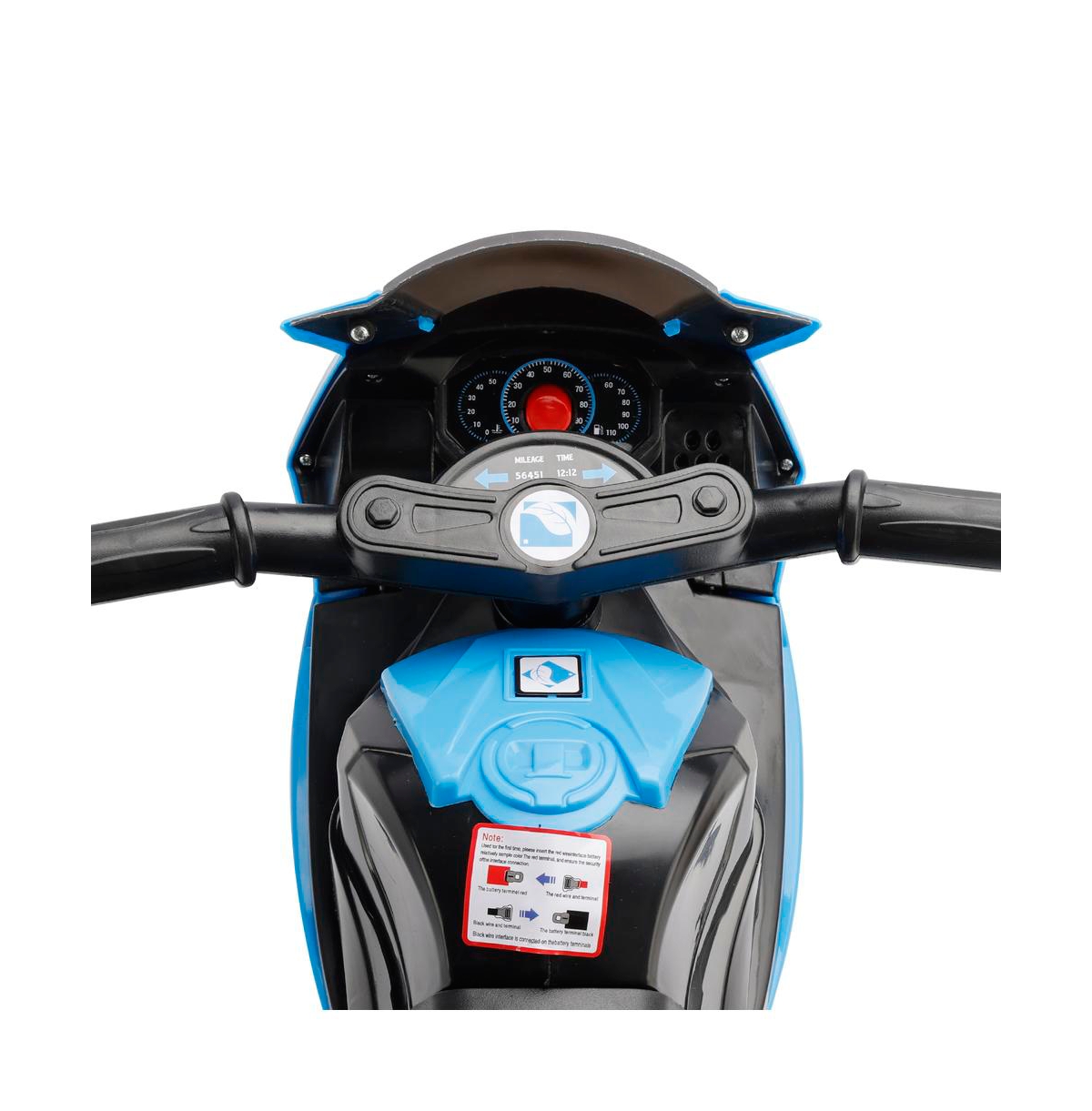 Bruce & Shark 6V Kids 3-Wheel Ride-On Motorcycle with Parent Remote Control Led Light
