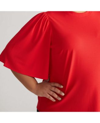 Women's Crepe Jersey Capelet Blouse