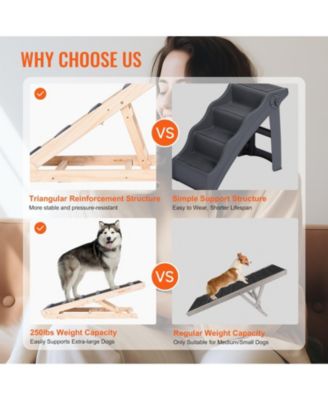Adjustable Wooden Folding Pet Ramp, 41.3