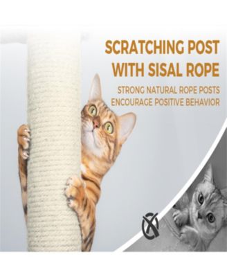 78.8 in Light Gray Cat Tree Tower with Wide Base