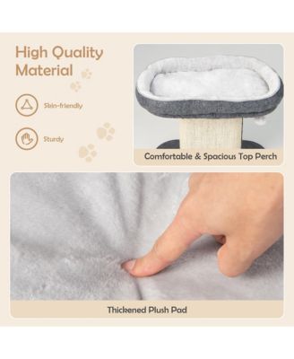 Modern Cat Tree Tower Cat Activity Tower w/ Large Plush Perch