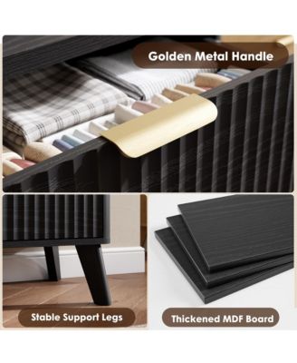 Fluted Dresser for Bedroom with 6 Deep Drawers