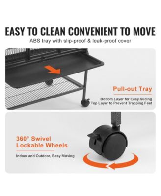 4-Tier Rolling Metal Ferret Cage with Ramps