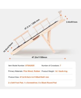 Adjustable Wooden Folding Pet Ramp, 47.2