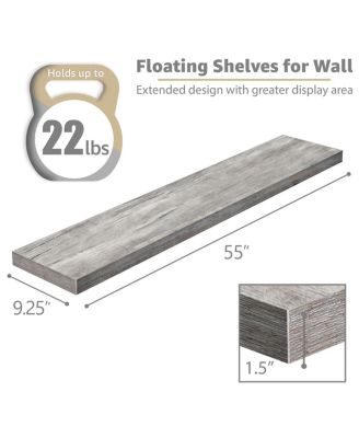 2-Pack 55" Wall Mounted Floating Shelves for Any Room