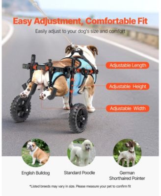 Shock-Absorbing 2-Wheel Pet Wheelchair for Back Legs, Medium