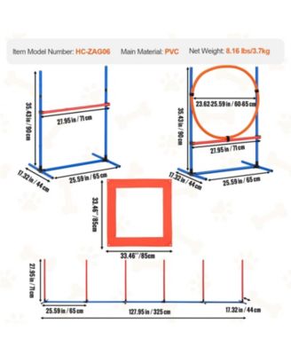 4-Piece Dog Agility Training Set with Jump Ring & Hurdles