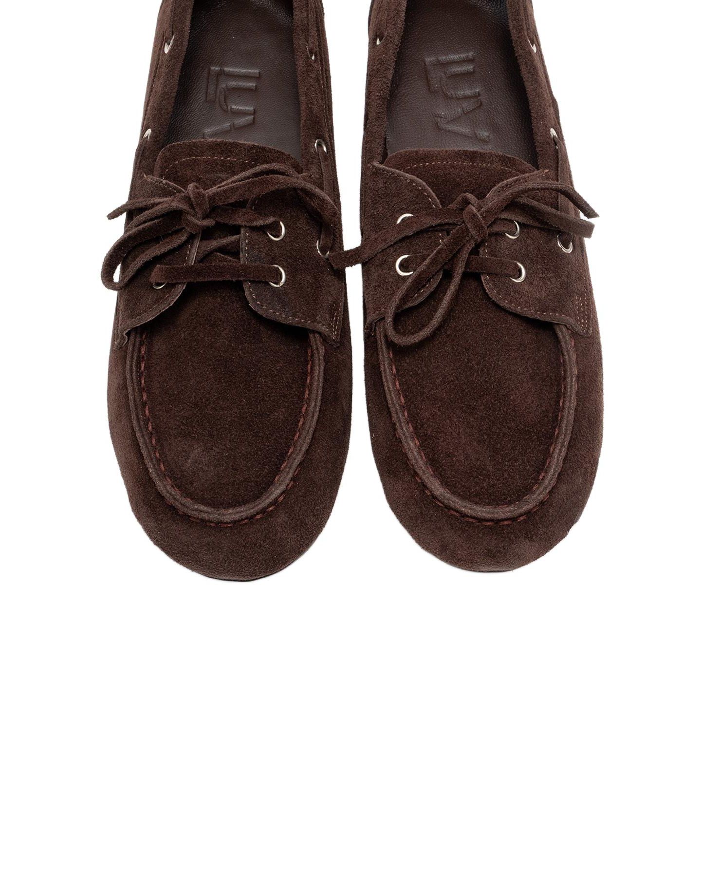 Женские туфли Forever & Always Shoes Serelis Leather Lace Up Loafer, цвет: Коричневый замшевый кожаный — фото 3