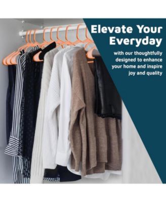 heavy-duty plastic hangers for clothes, dresses & coats non-slip grooves, space-saving design, holds 5 lbs 120-pack, orange.