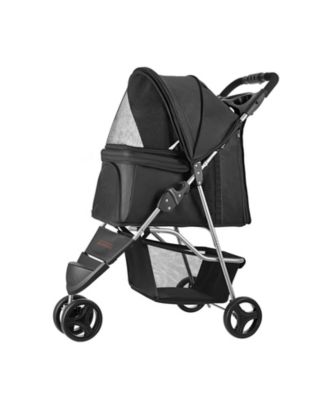 3-Wheel Foldable Pet Stroller with Cup Holders, Holds up to 35 lbs