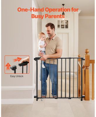 No-Threshold Adjustable Safety Gate, 29.5"-43" Wide, 28" High