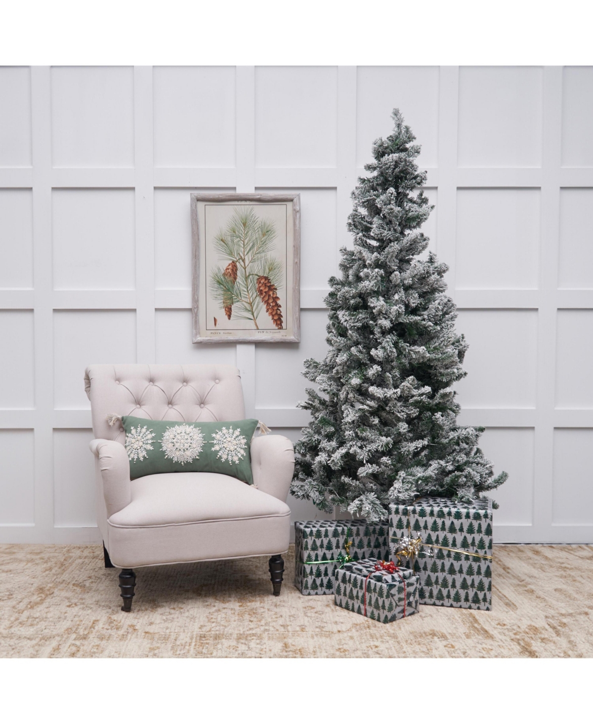 C&F Home Sage Snowflake Throw Pillow, 12" x 24