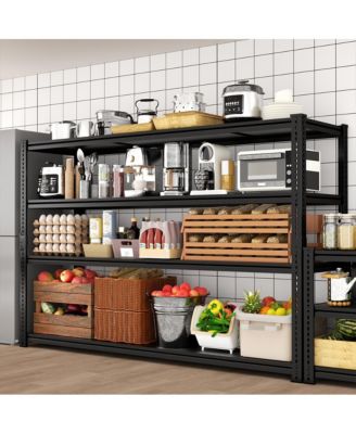 4-Tier 60 in W x 78 in H x 24 in D Adjustable Solid Plate Heavy Duty Metal Shelving Unit