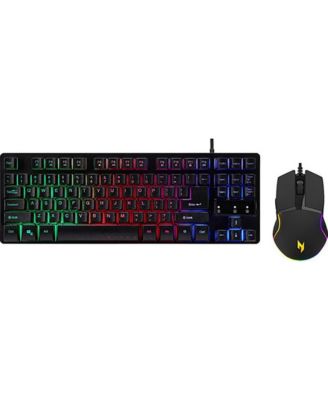 Gaming Keyboard and Mouse Combo Wired RGB Backlit Quiet Keys 4200 DPI Adjustable Sensor