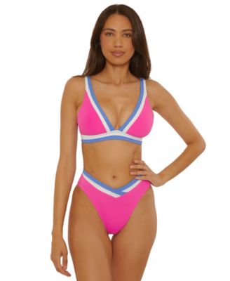 Women's Coast Line Fine Rib Color-Block Top and    High-Waist Bottoms