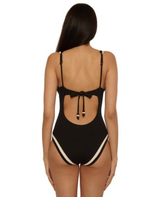 Women's Rib Color-Block One-Piece Swimsuit