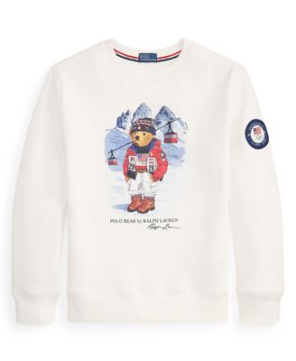 Boys 8-20 Team USA Polo Bear Graphic Print Long-Sleeve Sweatshirt