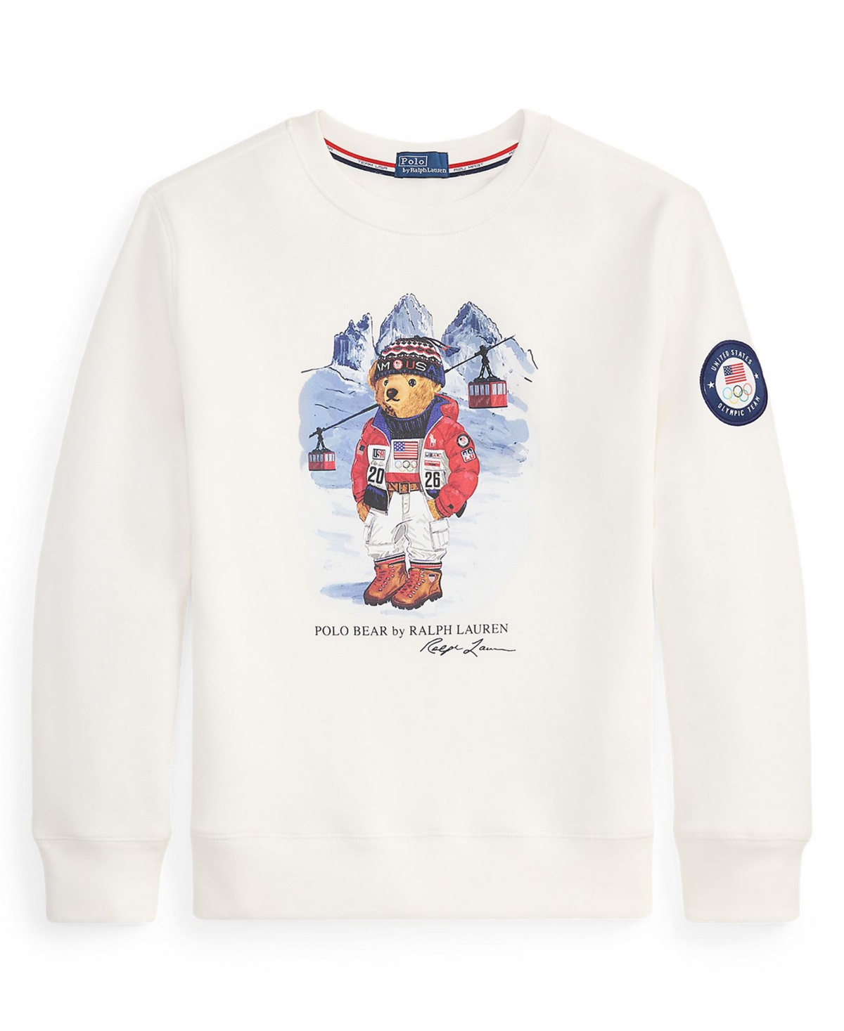 Polo Ralph Lauren Boys' 8-20 Team Usa Bear Graphic Print Long-Sleeve Sweatshirt