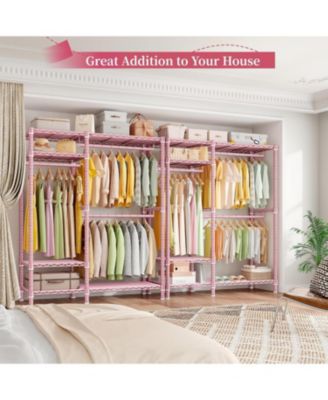 Clothes Rack Heavy Duty Loads 780LBS Clothing Racks for Hanging Clothes Adjustable Metal Portable Closet