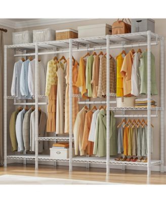 Clothing Racks for Hanging Clothes,Heavy Duty Clothes Rack with Shelves,Portable Closet Adjustable