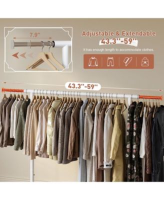 Clothing Rack for Hanging Clothes, Rolling Clothes Rack Load 250LBS, Metal Clothes Racks, Clothing Rack with Wheels Portable