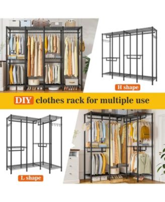 Clothes Rack Heavy Duty Clothing Racks for Hanging Clothes Loads 1100LBS, Garment Rack Freestanding for Bedroom