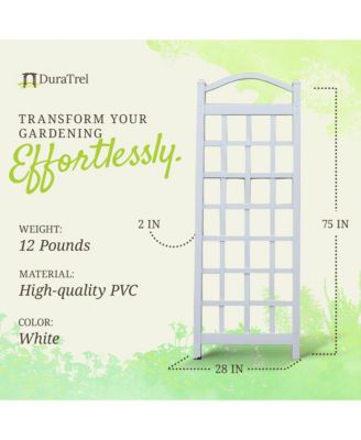 Dura-Trel Cambridge 28 x 75 Inch PVC Vinyl Outdoor Garden Patio Trellis, White