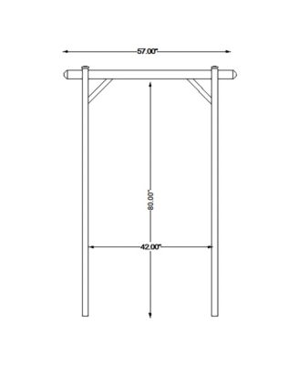 Dura-Trel Elmwood Arbor 57" x 84" PVC Outdoor Garden Arch Lattice Trellis, White