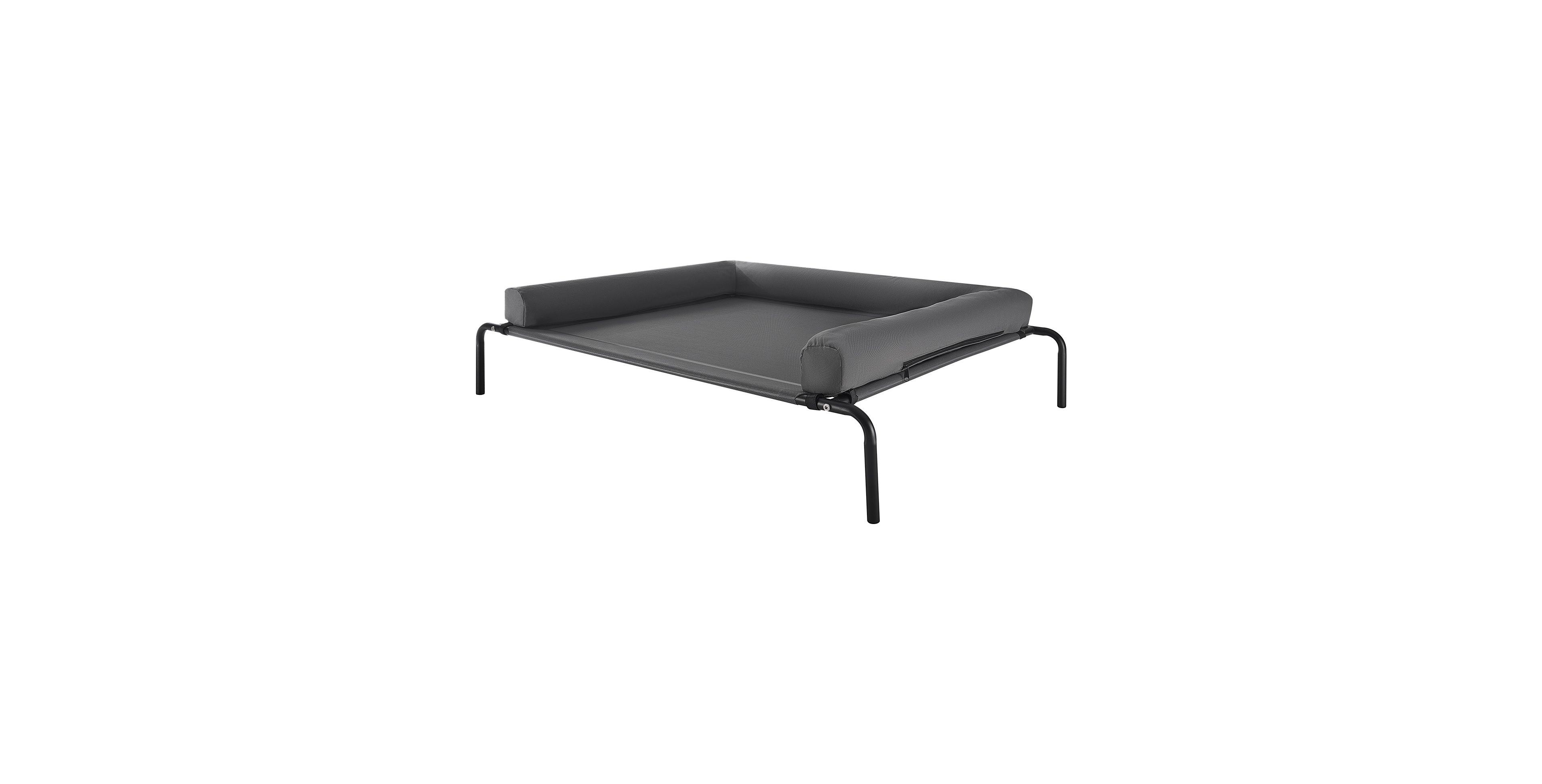 Cozito Steel Frame Portable Elevated Pet Cot with Washable Pillow, Xl, Gray