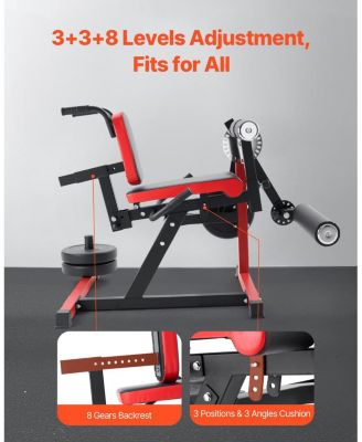 Leg Extension and Curl Machine, Adjustable Lower Body Strength Trainer for Thigh and Hamstring Workouts, 550 lb Capacity