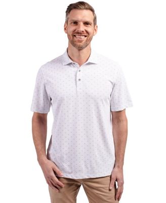 Men's Cutter and Buck Virtue Pique Tile Print Recycled Polo