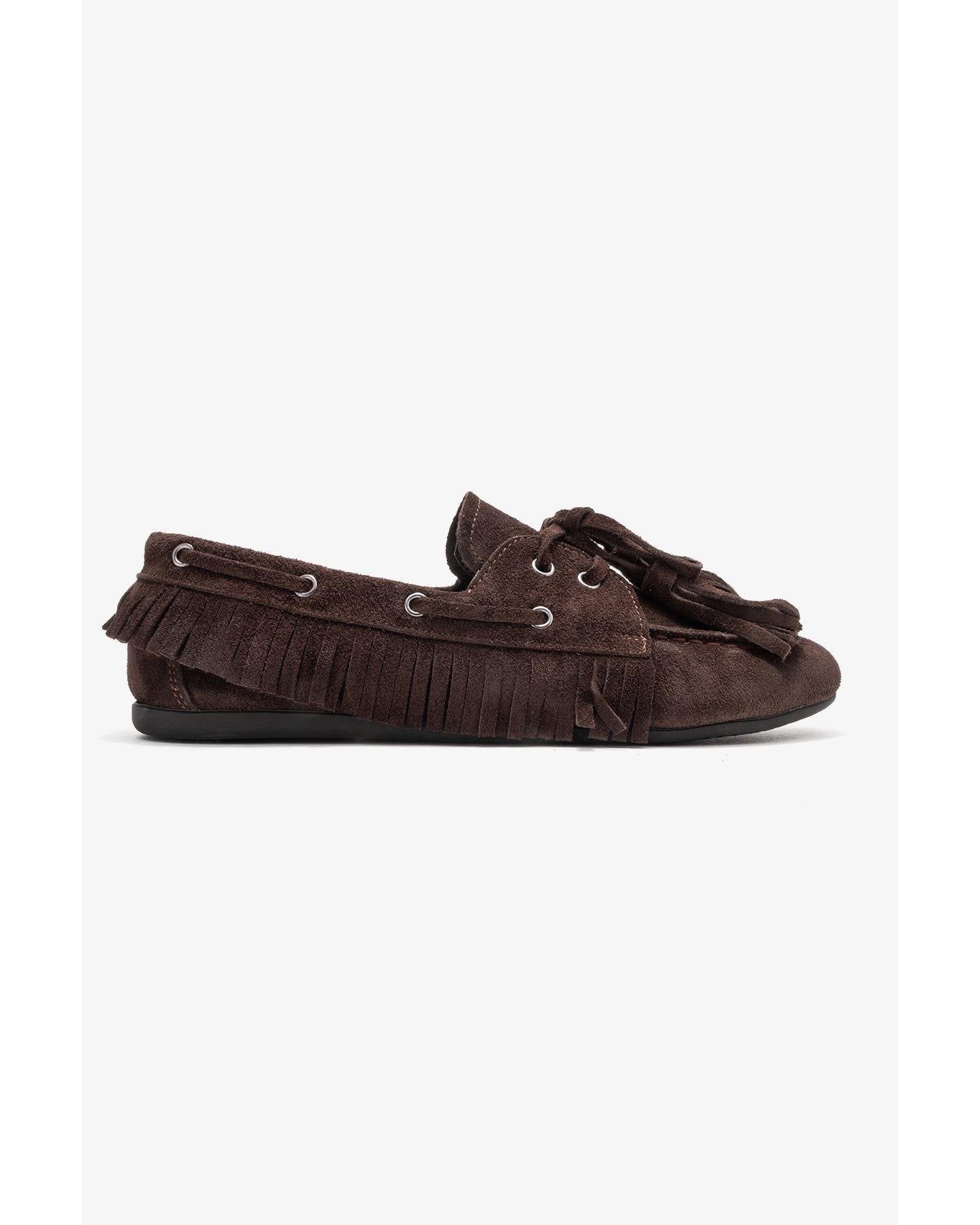 Женские туфли Forever & Always Shoes Fenora Leather Tassel Loafer, цвет: Коричневый замшевый кожаный — фото 2